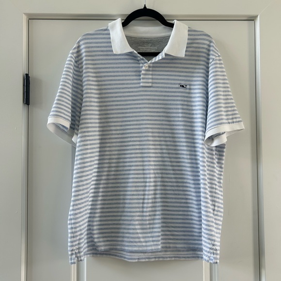 Vineyard Vines Stripe Edgartown Pique Polo Size Large - Picture 1 of 5